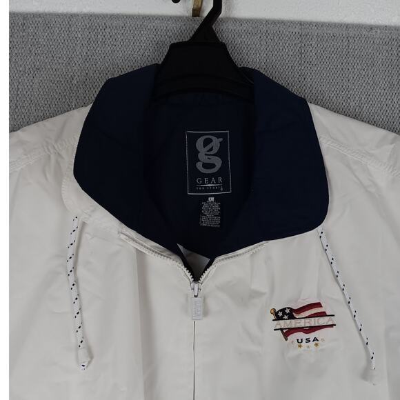 Gear for Sports Vintage Jacket Mens Large White Windbreaker Boating Mariner USA - Picture 4 of 12